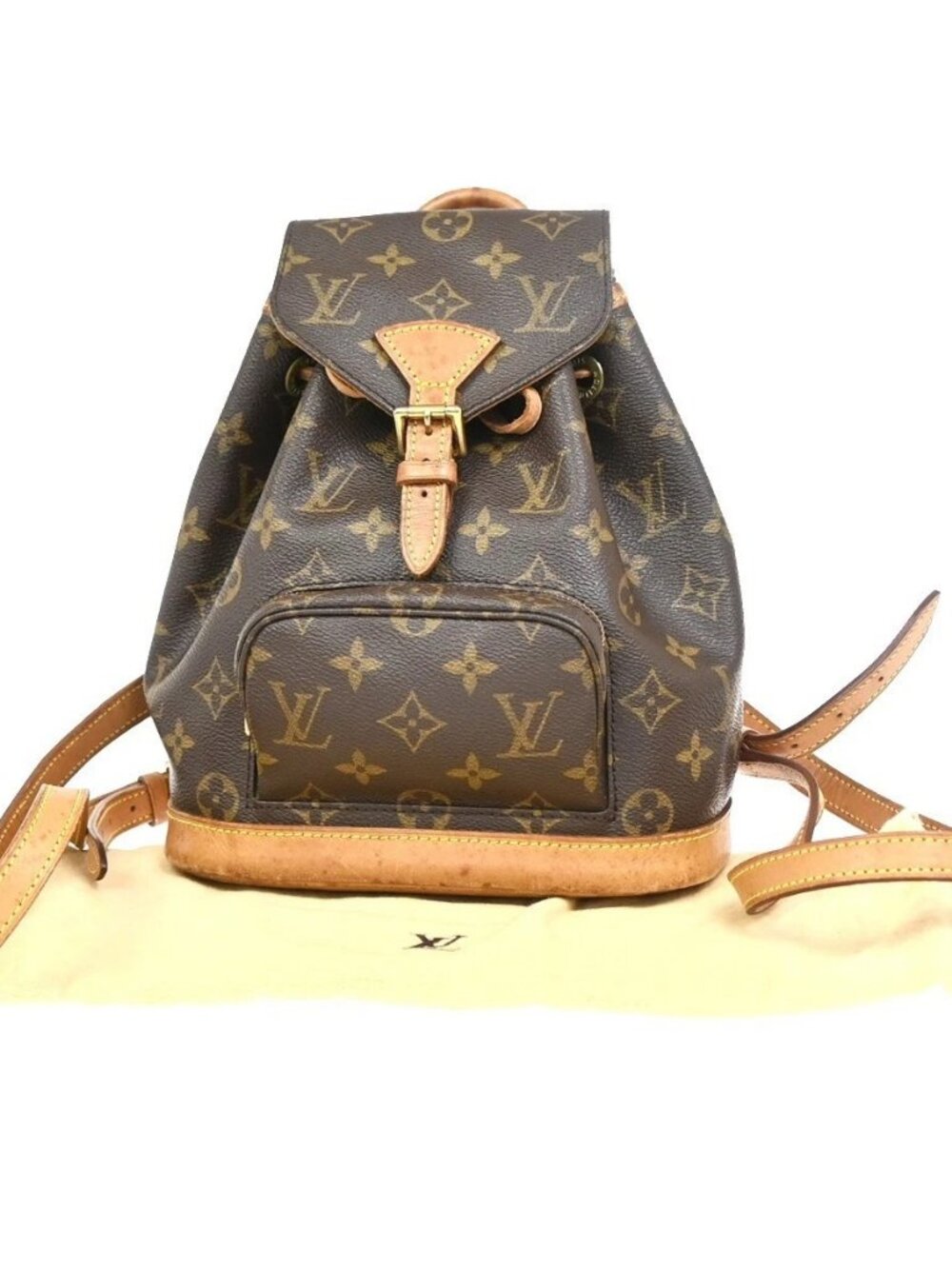 LOUIS VUITTON Mini Montsouris Backpack Bag Monogram Leather Brown